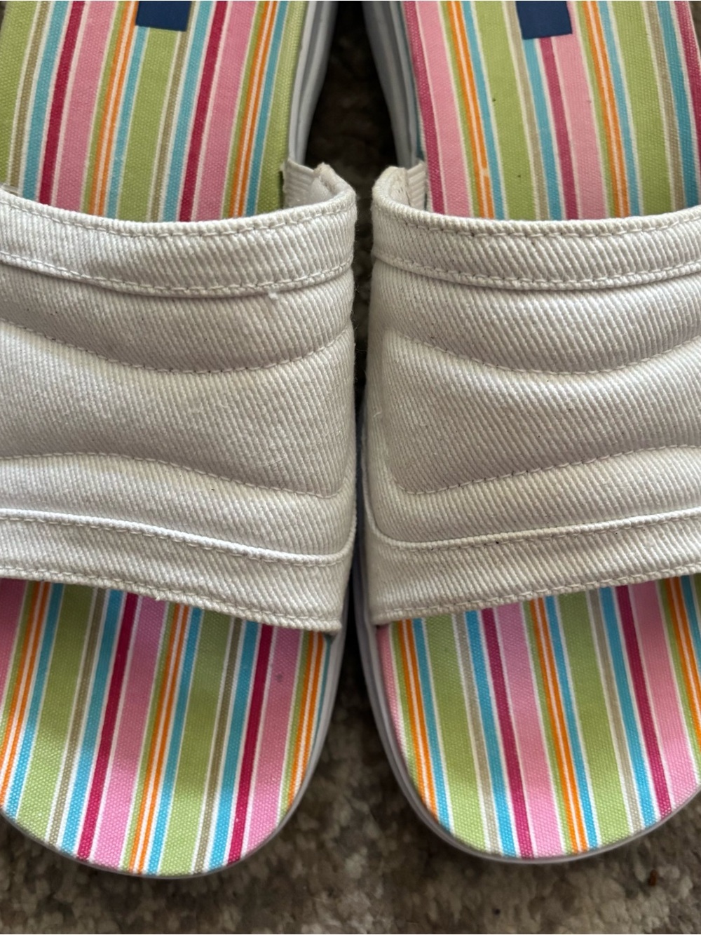 Keds Womens White Cotton Beach Travel Comfort Slide Sandals Size 9.6 - Picture 7 of 13